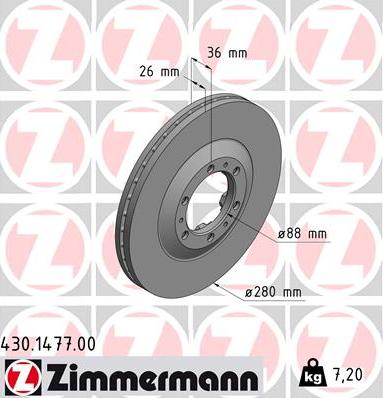 Zimmermann 430.1477.00 - Brake Disc onlydrive.pro