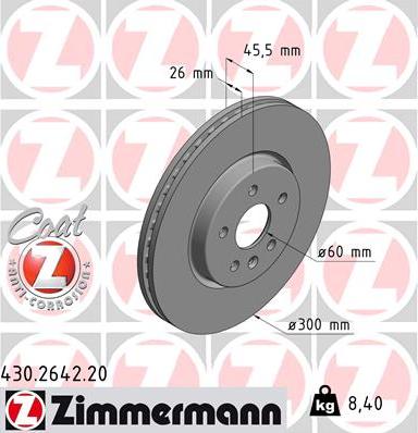 Zimmermann 430.2642.20 - Brake Disc onlydrive.pro
