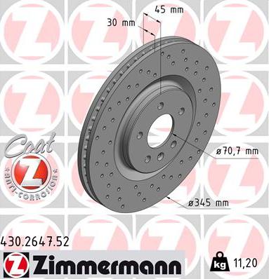 Zimmermann 430.2647.52 - Brake Disc onlydrive.pro