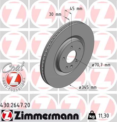 Zimmermann 430.2647.20 - Brake Disc onlydrive.pro