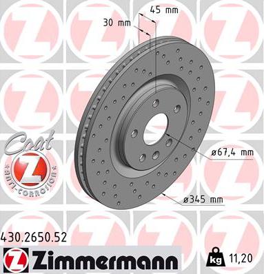 Zimmermann 430.2650.52 - Brake Disc onlydrive.pro