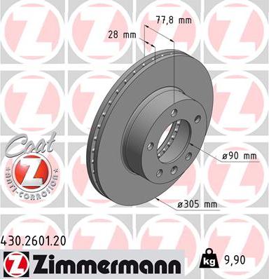 Zimmermann 430.2601.20 - Brake Disc onlydrive.pro