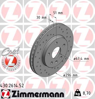 Zimmermann 430.2614.52 - Brake Disc onlydrive.pro