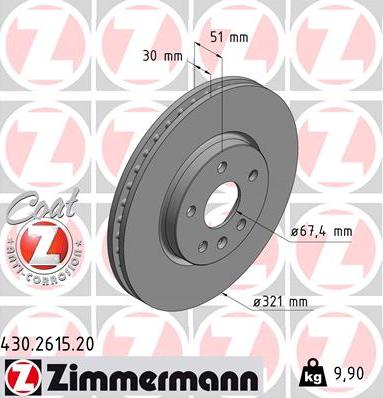 Zimmermann 430.2615.20 - Brake Disc onlydrive.pro