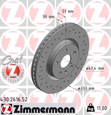 Zimmermann 430.2616.52 - Brake Disc onlydrive.pro