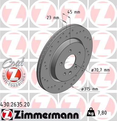 Zimmermann 430.2635.20 - Stabdžių diskas onlydrive.pro