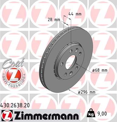 Zimmermann 430.2638.20 - Stabdžių diskas onlydrive.pro