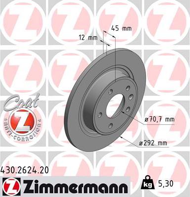 Zimmermann 430.2624.20 - Brake Disc onlydrive.pro