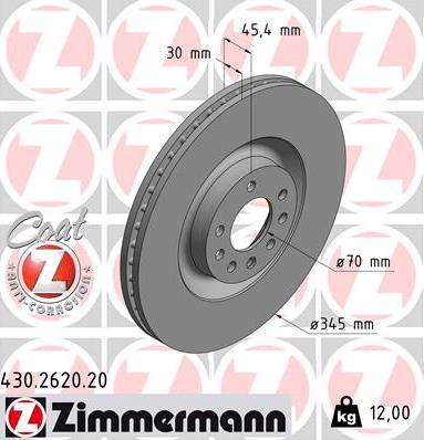 Zimmermann 430.2620.20 - Тормозной диск onlydrive.pro