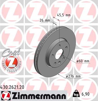 Zimmermann 430.2621.20 - Stabdžių diskas onlydrive.pro