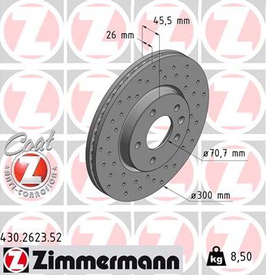 Zimmermann 430.2623.52 - Brake Disc onlydrive.pro