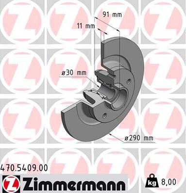 Zimmermann 470.5409.00 - Stabdžių diskas onlydrive.pro