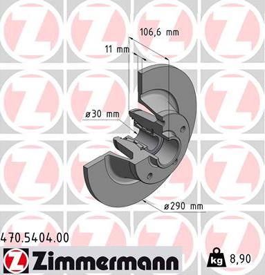 Zimmermann 470.5404.00 - Brake Disc onlydrive.pro