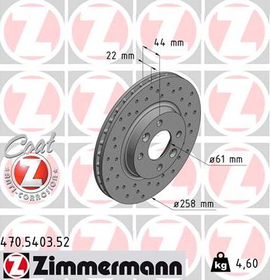 Zimmermann 470.5403.52 - Brake Disc onlydrive.pro