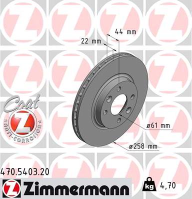 Zimmermann 470.5403.20 - Brake Disc onlydrive.pro