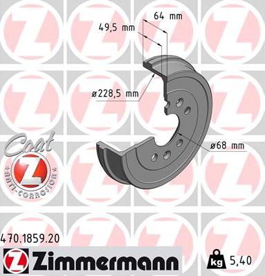 Zimmermann 470.1859.20 - Brake Drum onlydrive.pro