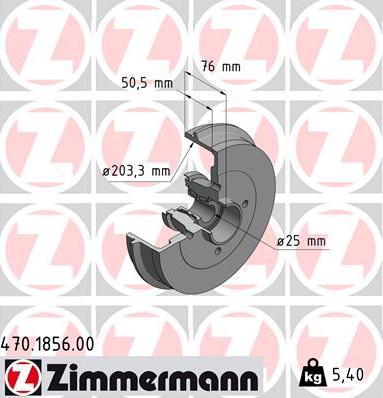 Zimmermann 470.1856.00 - Stabdžių būgnas onlydrive.pro