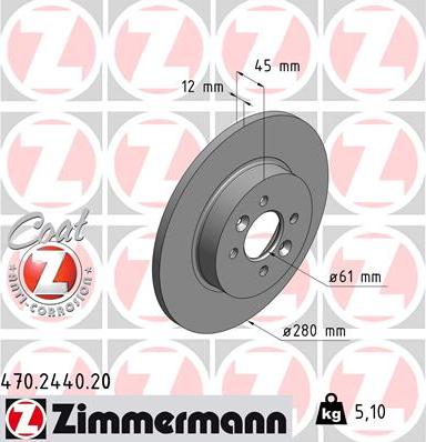 Zimmermann 470.2440.20 - Brake Disc onlydrive.pro