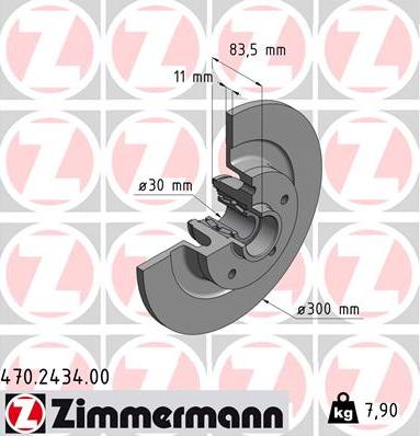 Zimmermann 470.2434.00 - Brake Disc onlydrive.pro