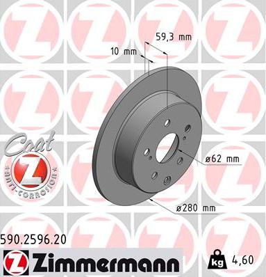 Zimmermann 590.2596.20 - Brake Disc onlydrive.pro