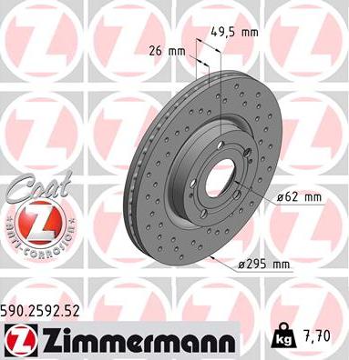 Zimmermann 590.2592.52 - Brake Disc onlydrive.pro