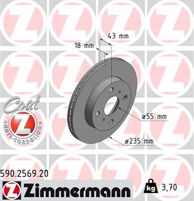 Zimmermann 590.2569.20 - Brake Disc onlydrive.pro