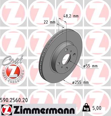 Zimmermann 590.2560.20 - Brake Disc onlydrive.pro