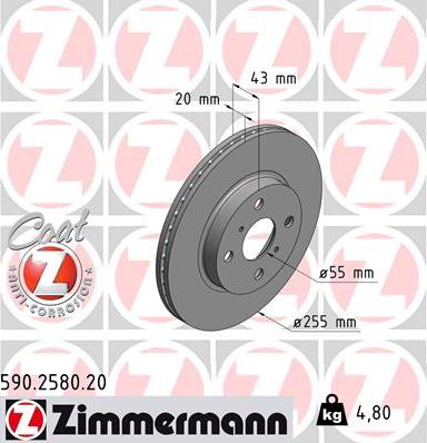 Zimmermann 590.2580.20 - Brake Disc onlydrive.pro