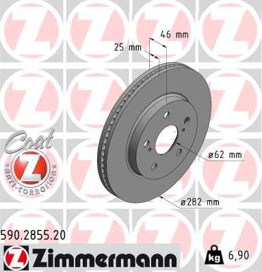 Zimmermann 590.2855.20 - Brake Disc onlydrive.pro