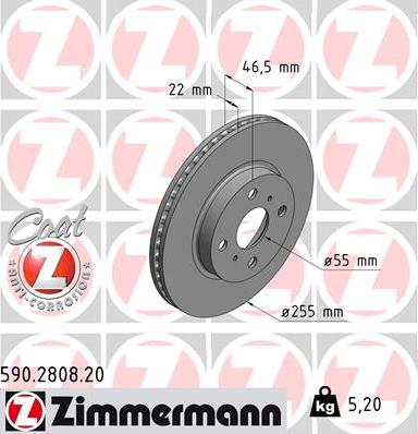 Zimmermann 590.2808.20 - Brake Disc onlydrive.pro