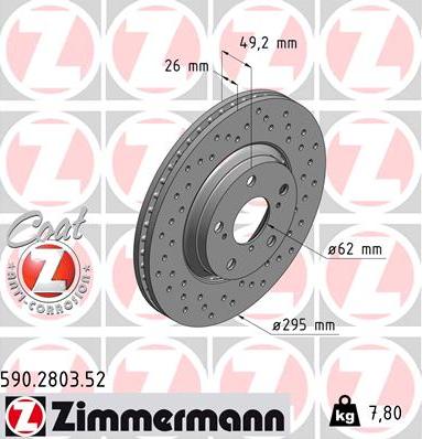 Zimmermann 590.2803.52 - Brake Disc onlydrive.pro