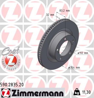 Zimmermann 590.2835.20 - Brake Disc onlydrive.pro