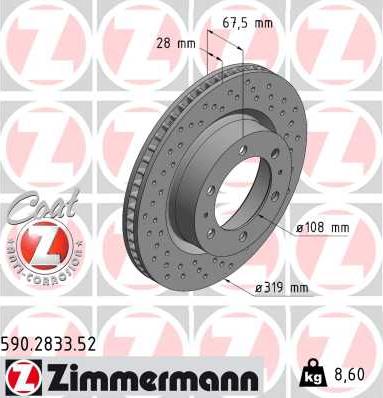 Zimmermann 590.2833.52 - Brake Disc onlydrive.pro