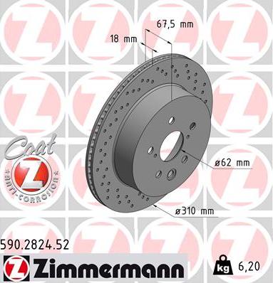 Zimmermann 590.2824.52 - Тормозной диск onlydrive.pro