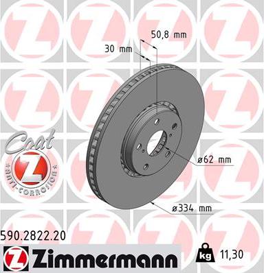 Zimmermann 590.2822.20 - Brake Disc onlydrive.pro