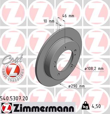 Zimmermann 540.5307.20 - Brake Disc onlydrive.pro