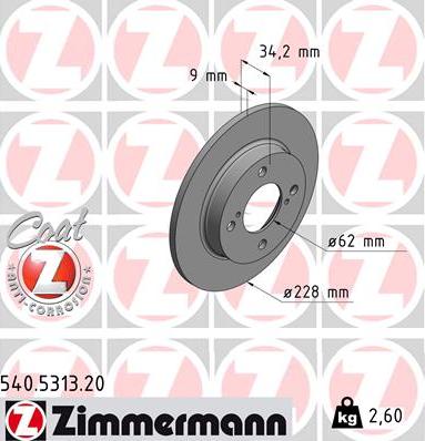 Zimmermann 540.5313.20 - Brake Disc onlydrive.pro