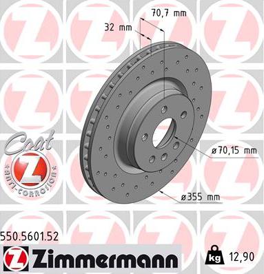 Zimmermann 550.5601.52 - Brake Disc onlydrive.pro