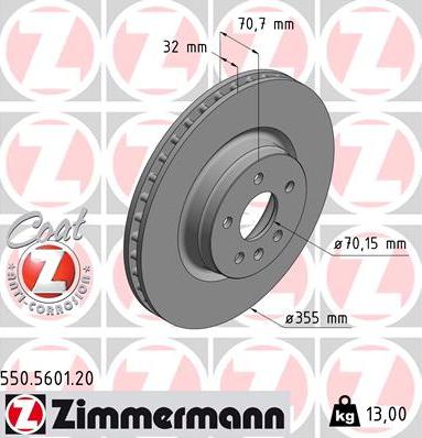 Zimmermann 550.5601.20 - Brake Disc onlydrive.pro