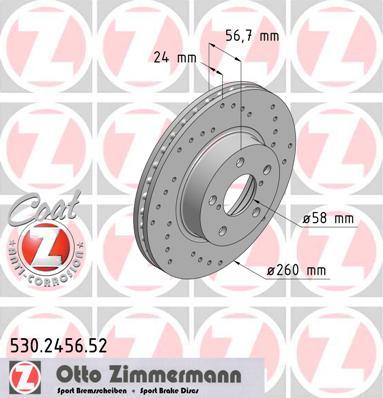 Zimmermann 530.2456.52 - Brake Disc onlydrive.pro