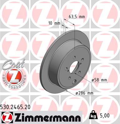 Zimmermann 530.2465.20 - Brake Disc onlydrive.pro