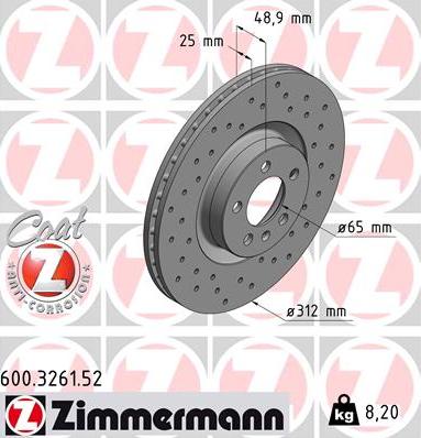 Zimmermann 600.3261.52 - Brake Disc onlydrive.pro