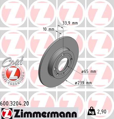 Zimmermann 600.3204.20 - Brake Disc onlydrive.pro