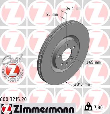 Zimmermann 600.3215.20 - Тормозной диск onlydrive.pro