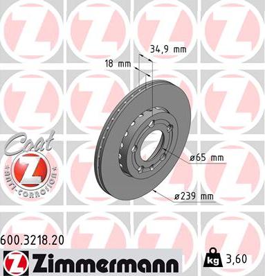 Zimmermann 600.3218.20 - Bremžu diski onlydrive.pro