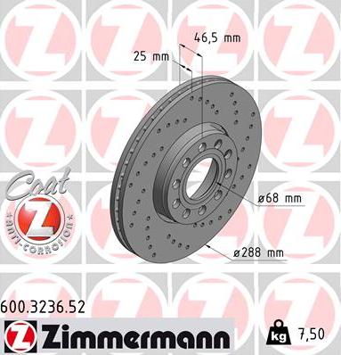 Zimmermann 600.3236.52 - Stabdžių diskas onlydrive.pro