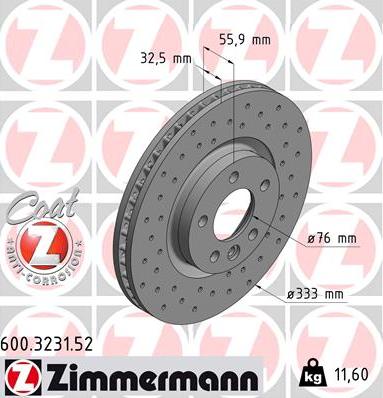 Zimmermann 600.3231.52 - Brake Disc onlydrive.pro