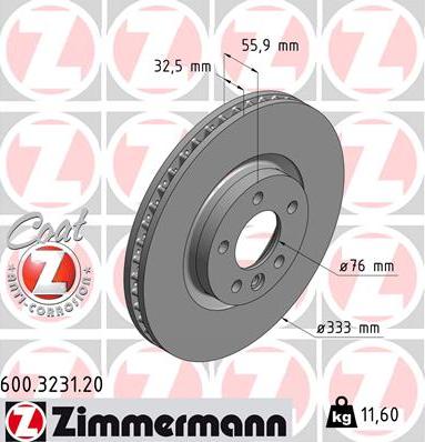 Zimmermann 600.3231.20 - Brake Disc onlydrive.pro