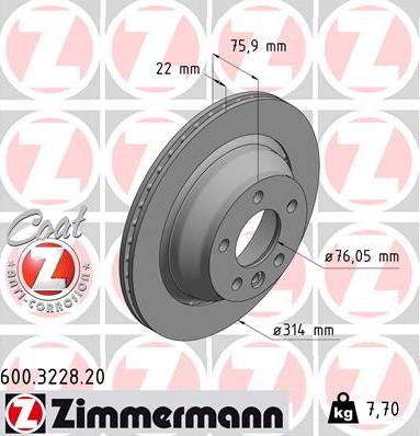 Zimmermann 600.3228.20 - Brake Disc onlydrive.pro