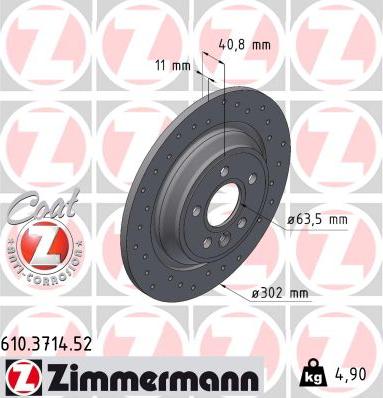 Zimmermann 610.3714.52 - Stabdžių diskas onlydrive.pro